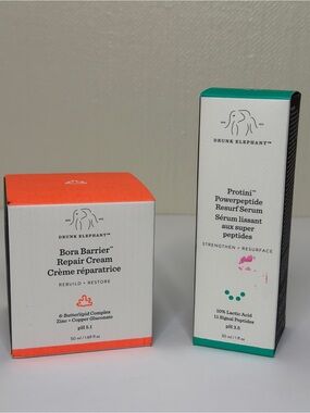 Drunk Elephant Bora Barrier Cream & Protini Serum Bundle NIB